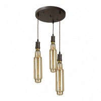 Distribuidor - Lâmpadas Diversas | Lâmpadas Modernas | LAMPARA ELIO 3XE27 MARRON/AMBAR BOMBILLAS INCLUIDAS 24W 3000K 1920LM REGX30X30 CM Ref: 167083002